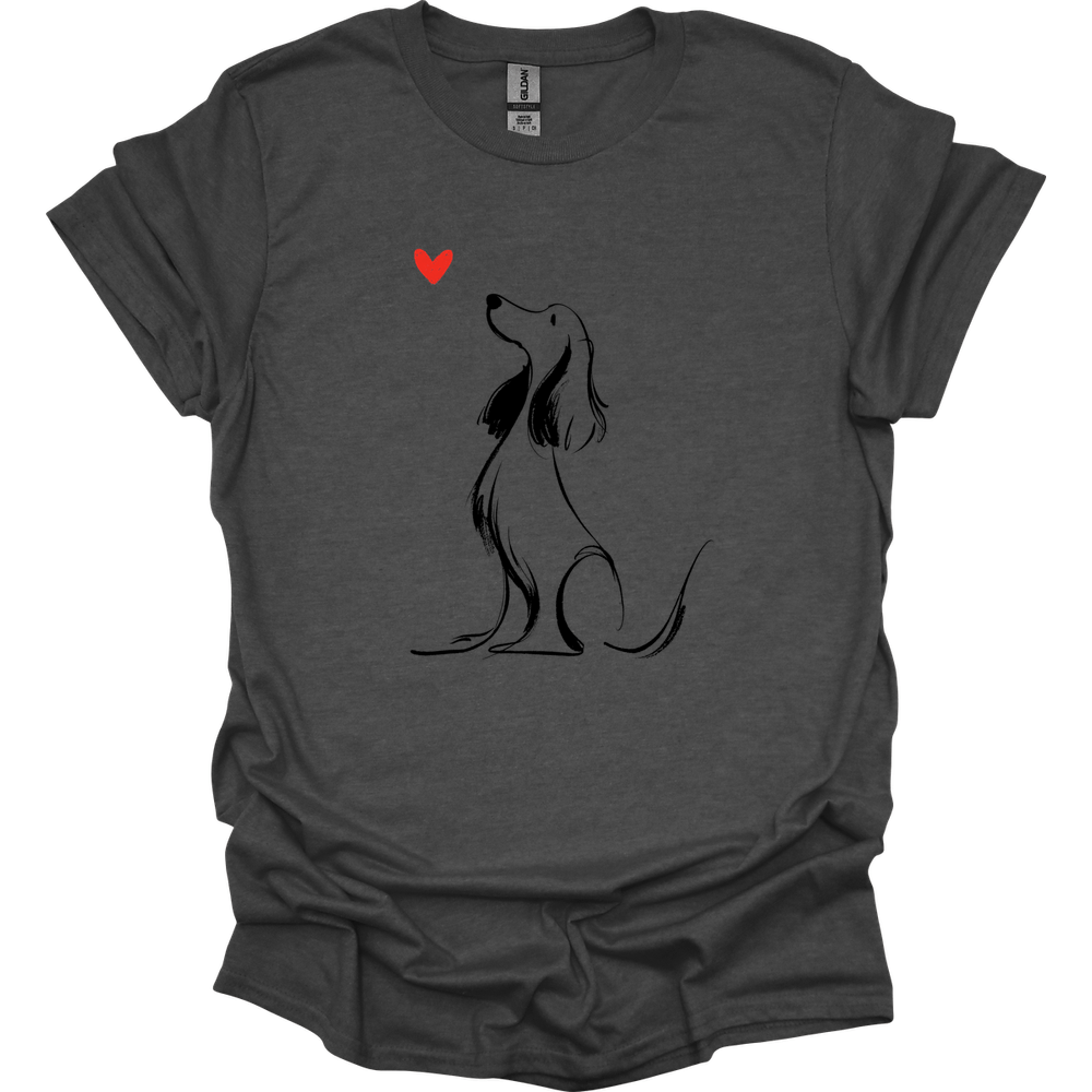 Cocker Spaniel - Sketch Dog T-Shirt - Dark Heather