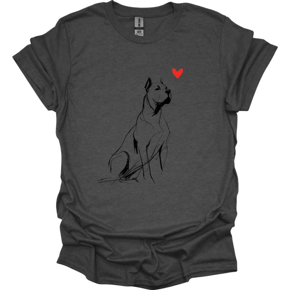 Cane Corso - Sketch Dog T-Shirt - Dark Heather