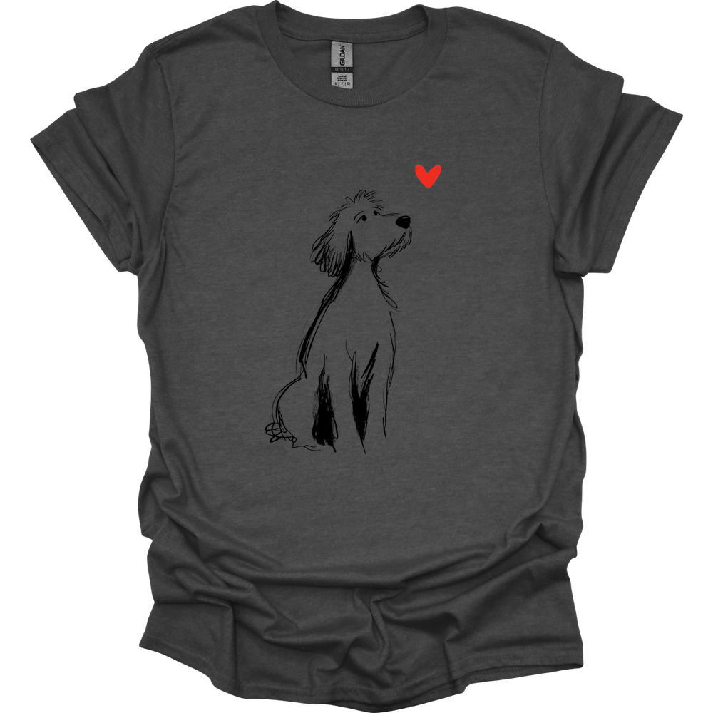 Golden Doodle - Sketch Dog T-Shirt - Dark Heather