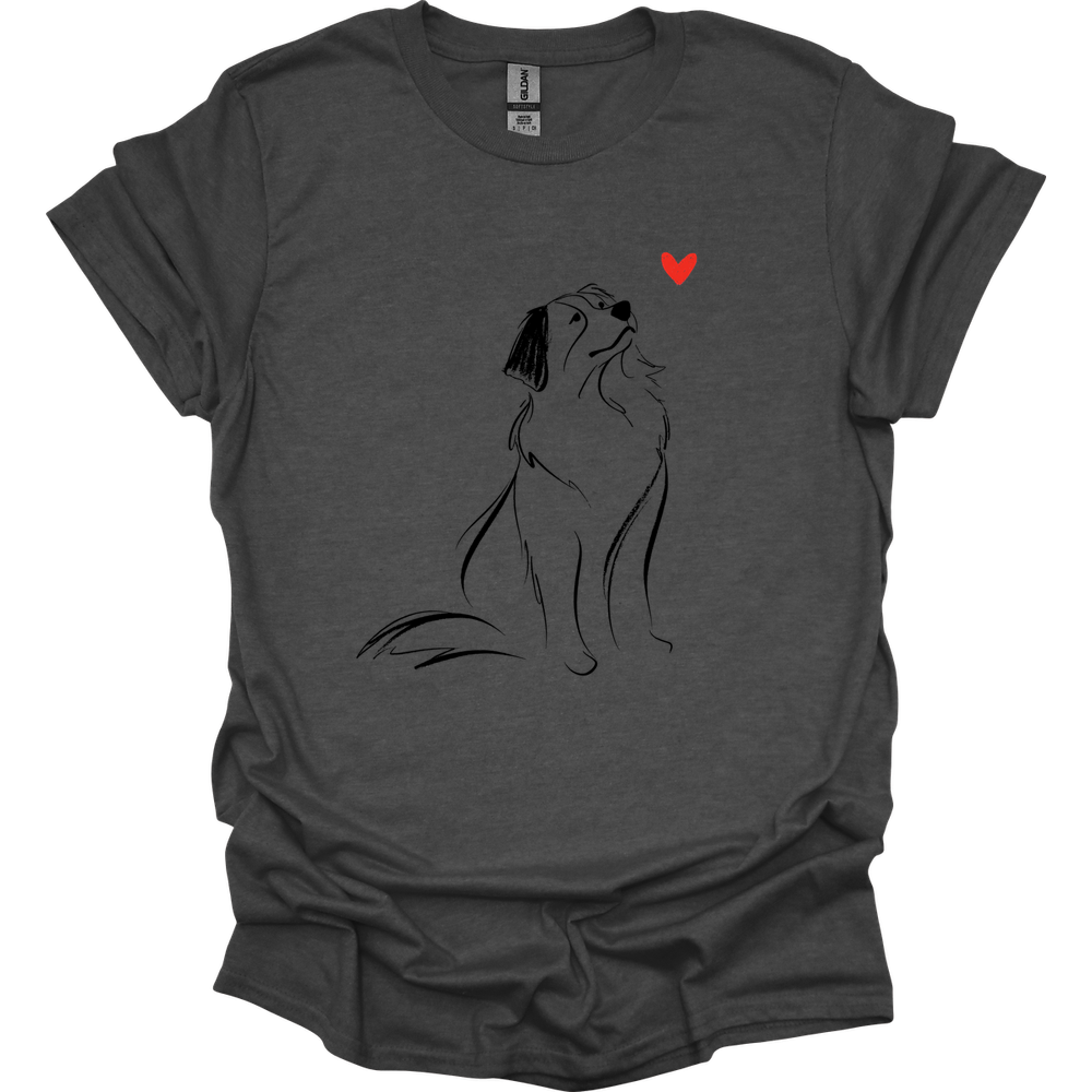 Bernese Mountain Dog - Sketch Dog T-Shirt - Dark Heather