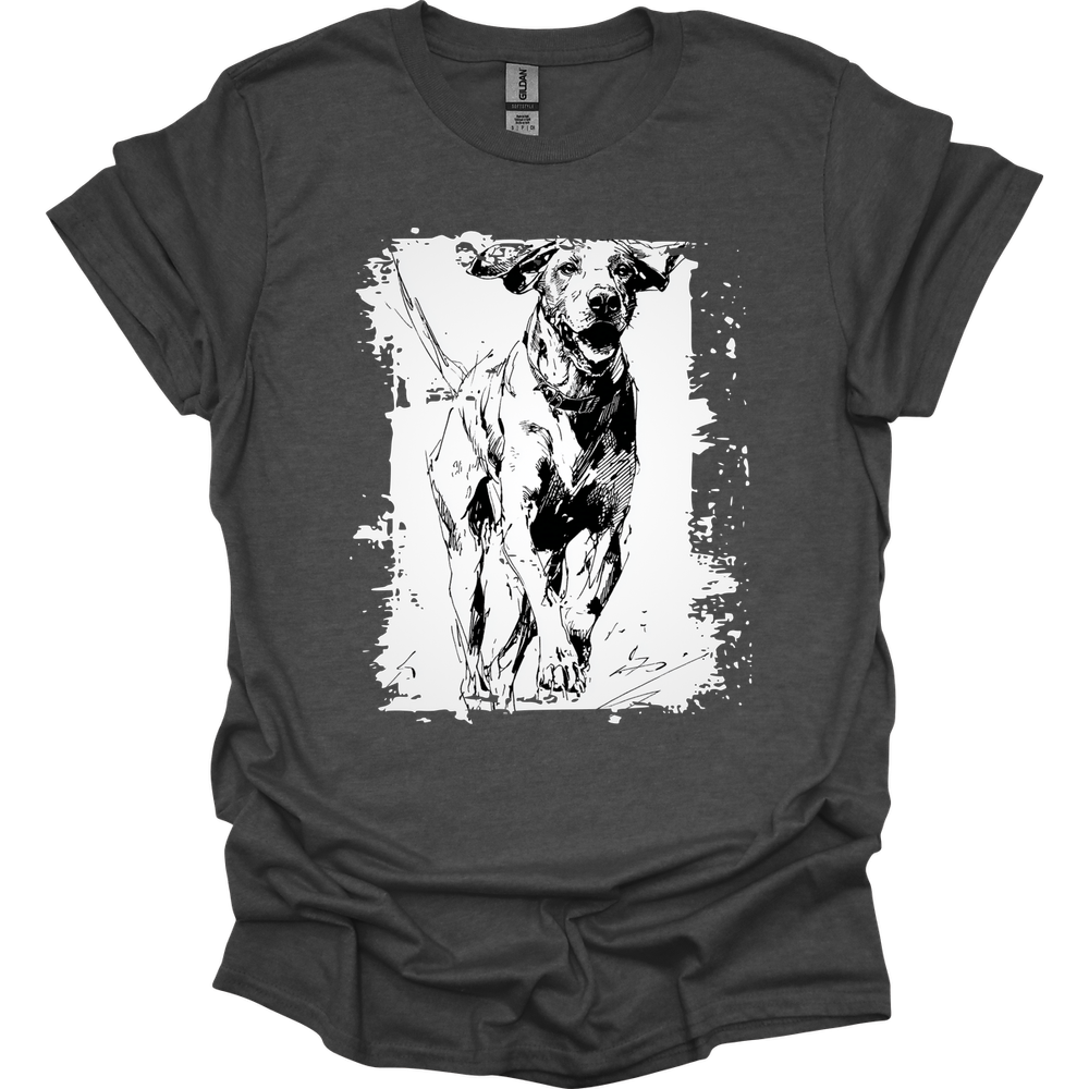 German Shorthaired Pointer - Running Dog T-Shirt - Dark Heather
