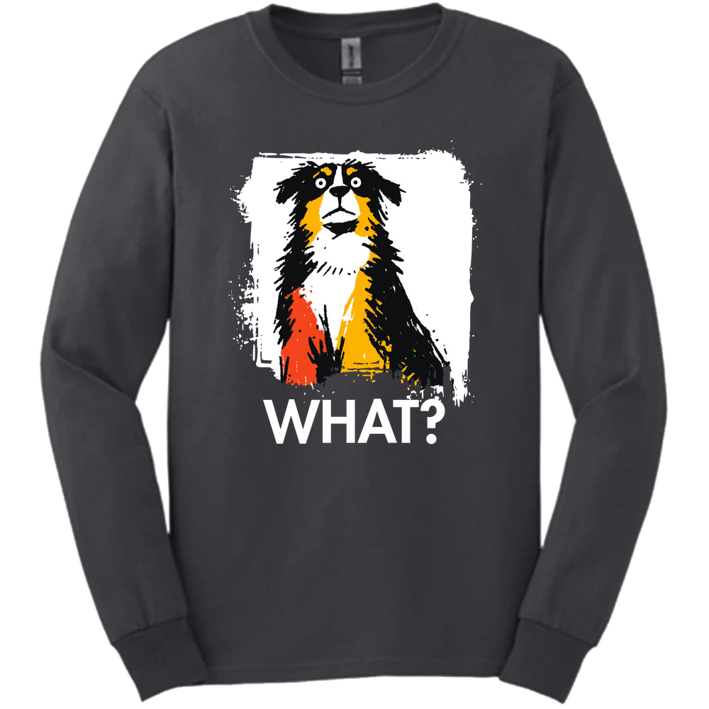 Bernese Mountain Dog - What Dog Long Sleeve Tee - Dark Heather
