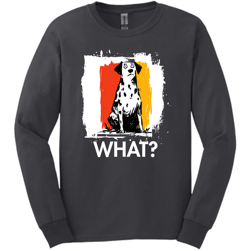 Dalmatian - What Dog Long Sleeve Tee - Dark Heather
