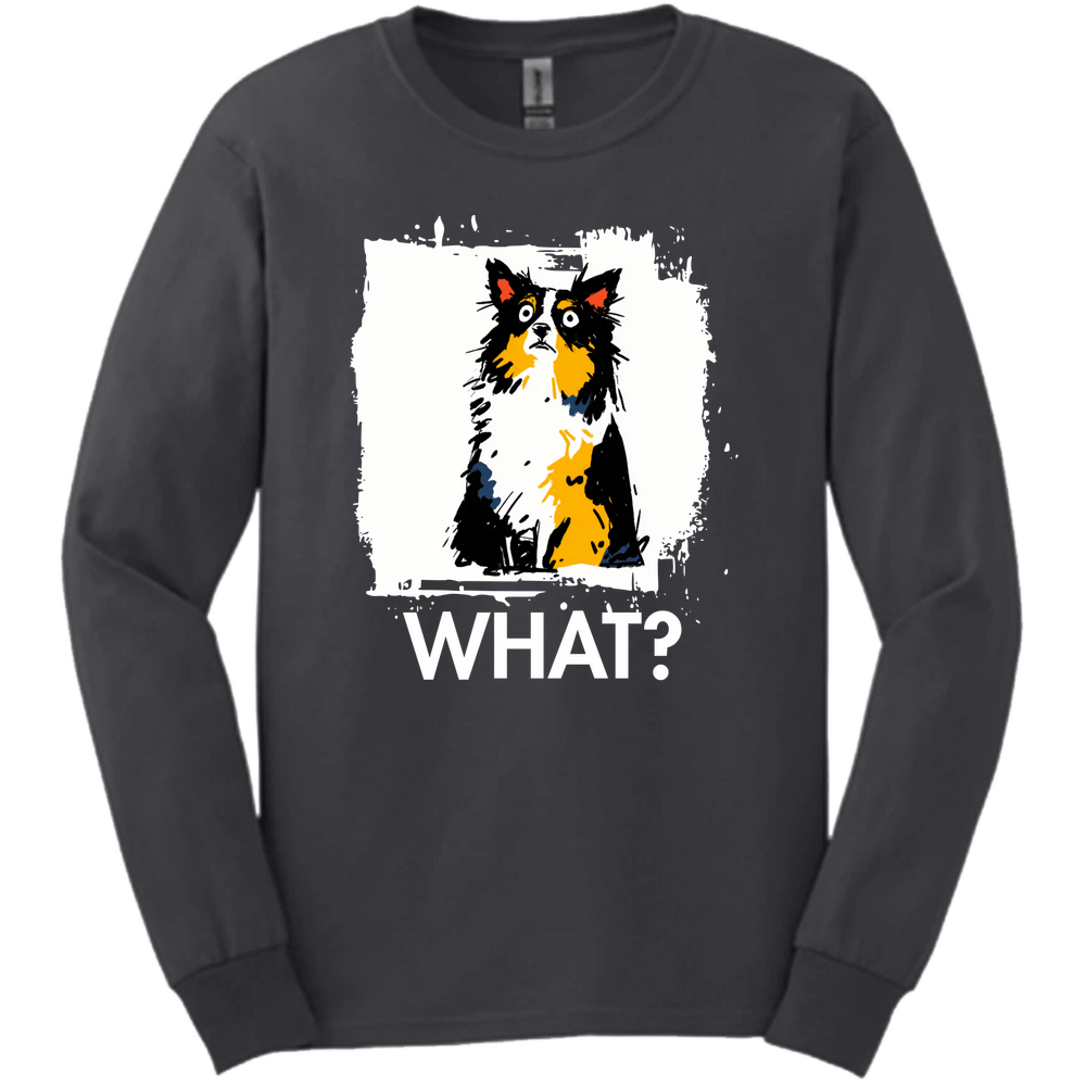 Papillon - What Dog Long Sleeve Tee - Dark Heather