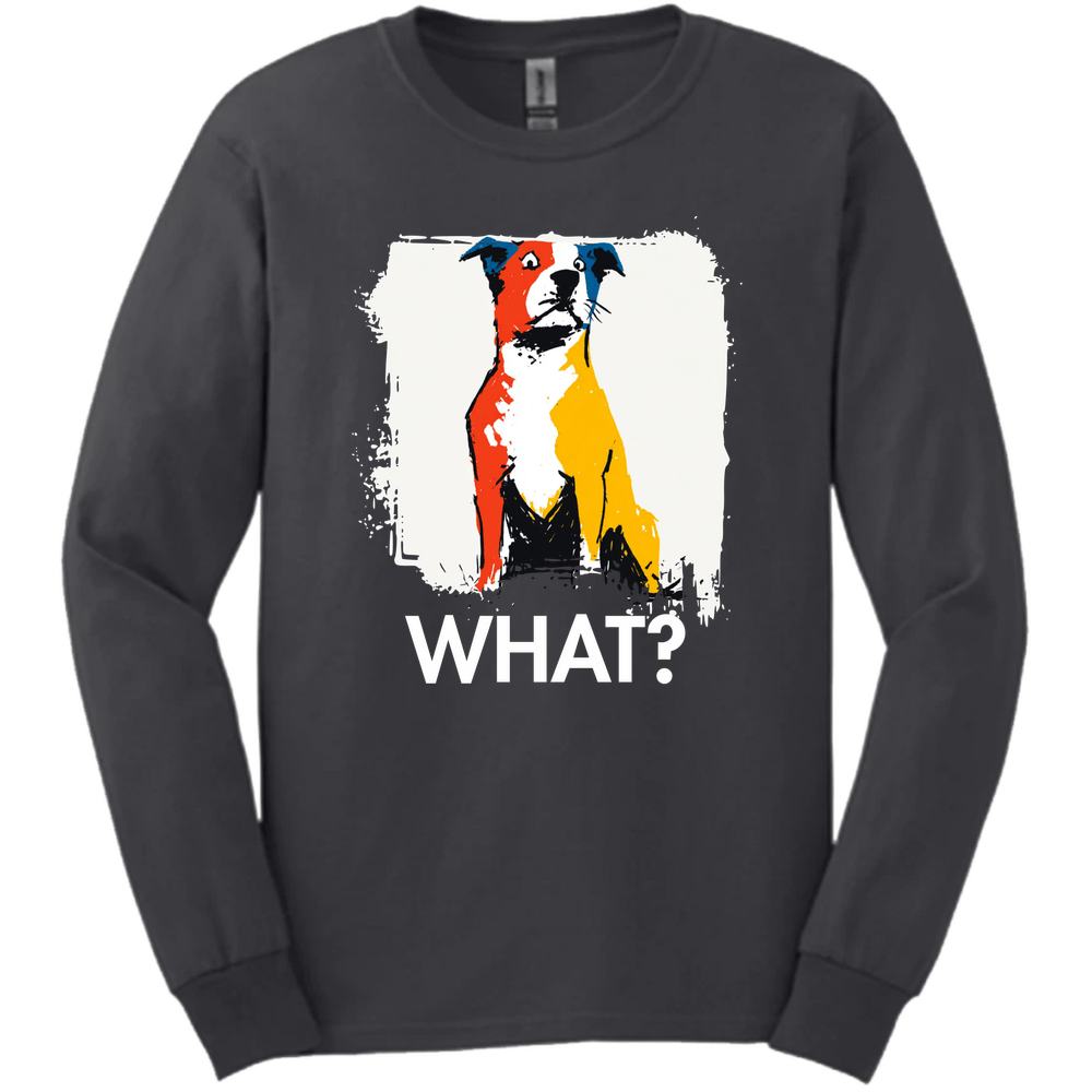 Pitbull - What Dog Long Sleeve Tee - Dark Heather