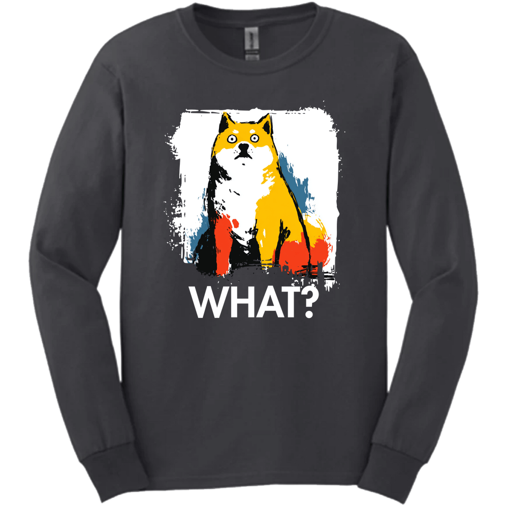 Shiba Inu - What Dog Long Sleeve Tee - Dark Heather