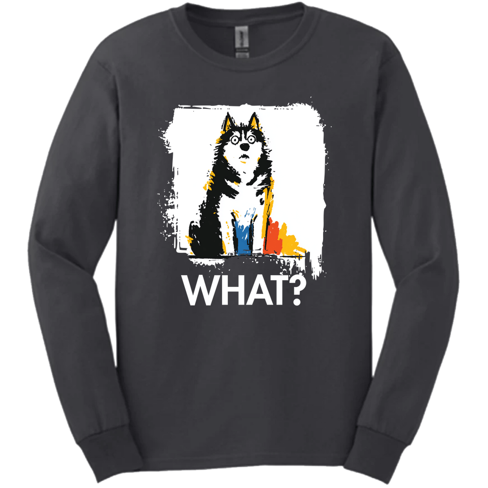 Siberian Husky - What Dog Long Sleeve Tee - Dark Heather