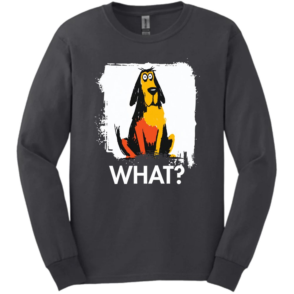 Bloodhound - What Dog Long Sleeve Tee - Dark Heather