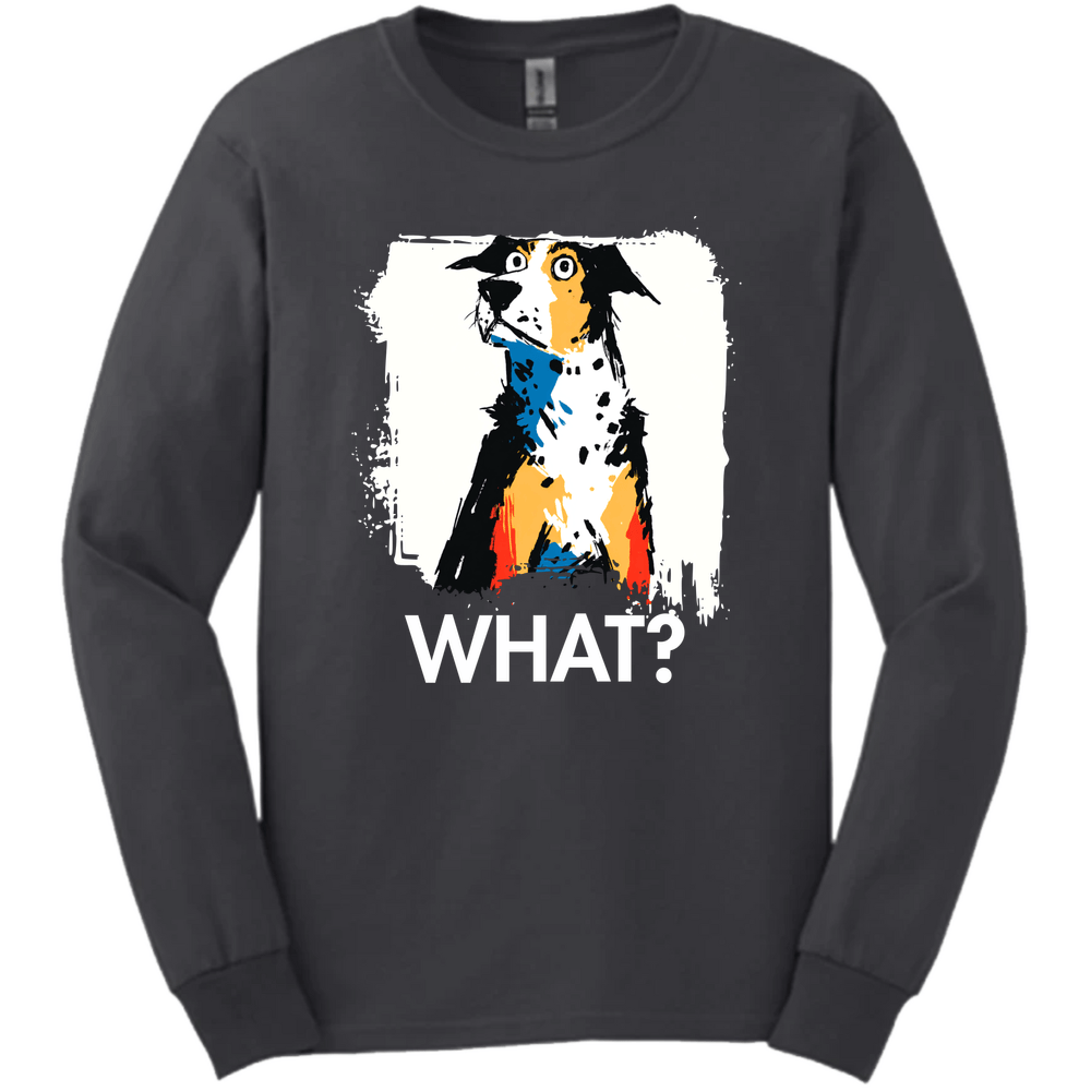 Catahoula Leopard Dog - What Dog Long Sleeve Tee - Dark Heather