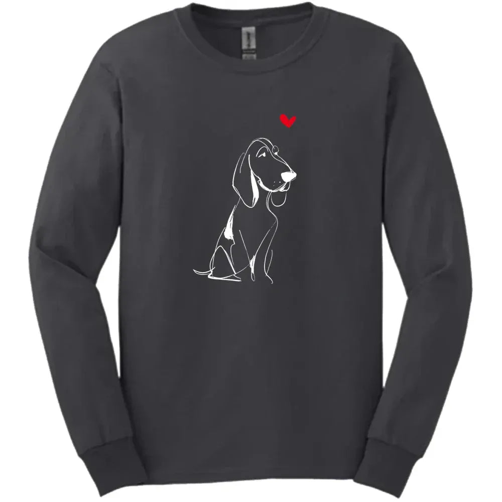 Bracco Italiano - Sketch Dog Long Sleeve Tee - Dark Heather