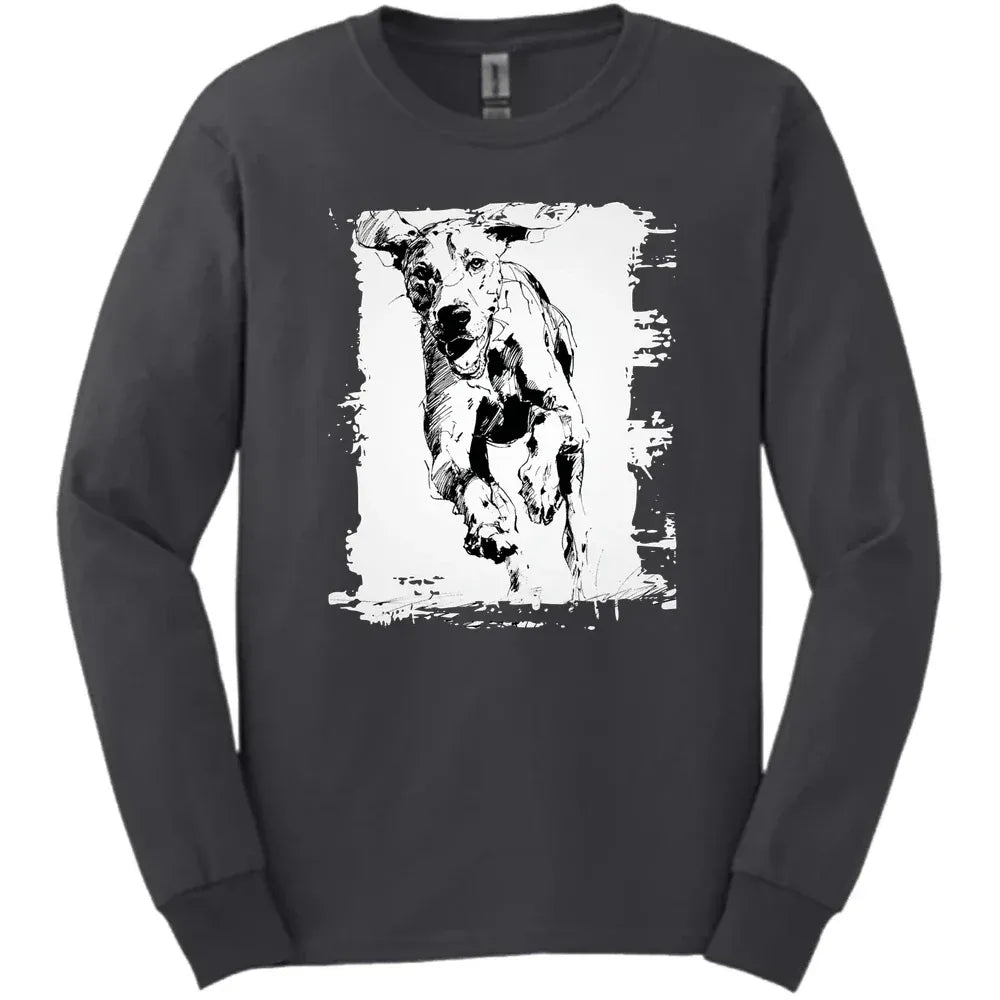 Bracco Italiano - Running Dog Long Sleeve Tee - Dark Heather