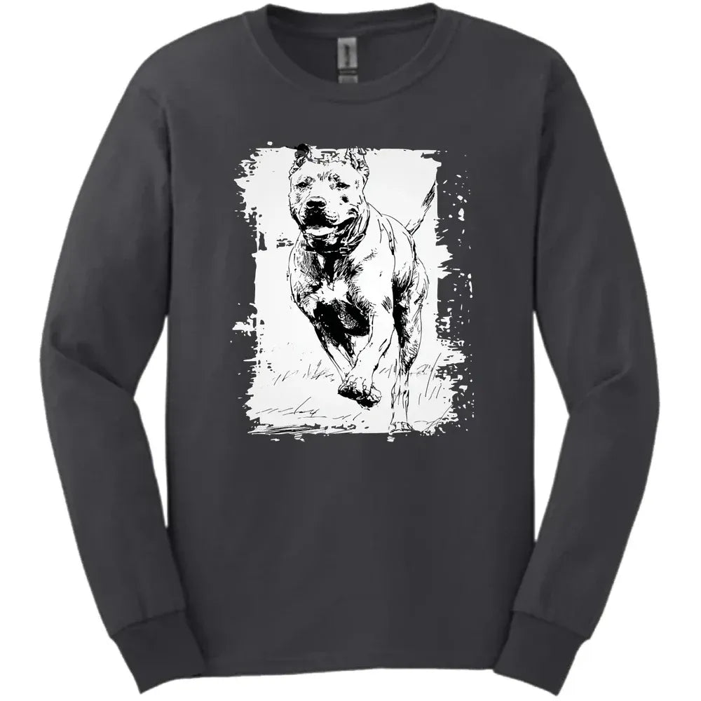 Cane Corso - Running Dog Long Sleeve Tee - Dark Heather