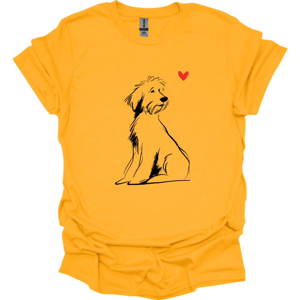 Portuguese Water Dog - Sketch Dog T-Shirt - Gold