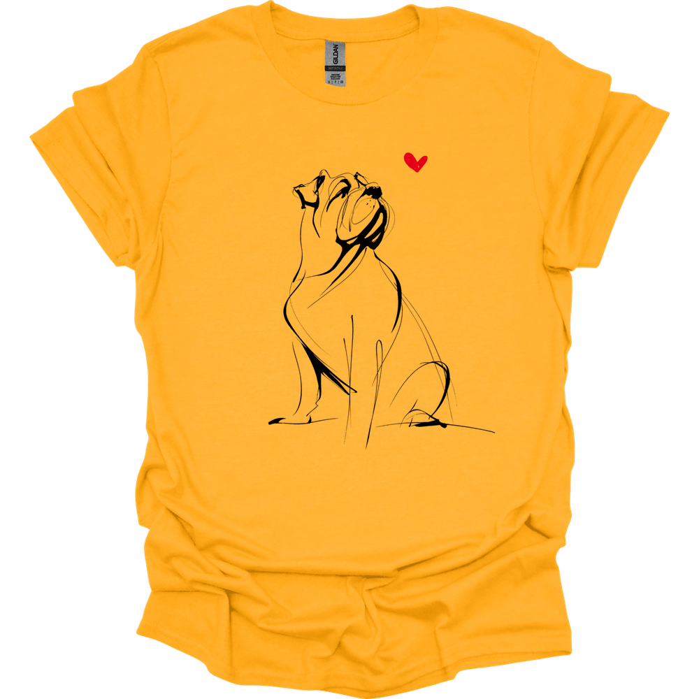 Mastiff - Sketch Dog T-Shirt - Gold