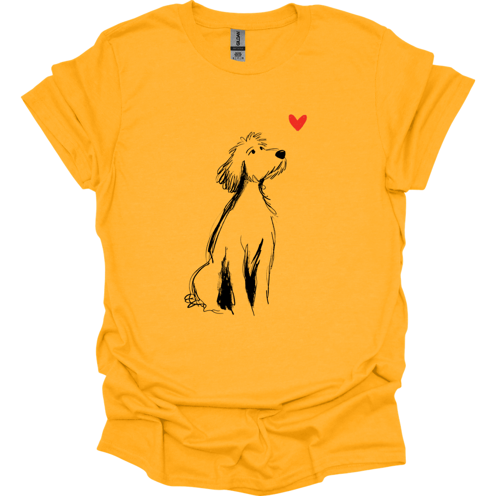 Golden Doodle - Sketch Dog T-Shirt - Gold