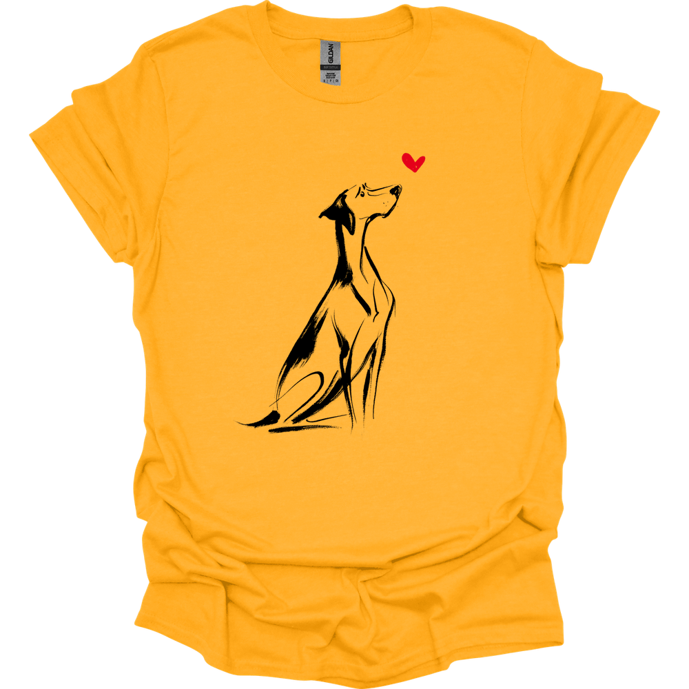 German Shorthaired Pointer - Sketch Dog T-Shirt - Gold