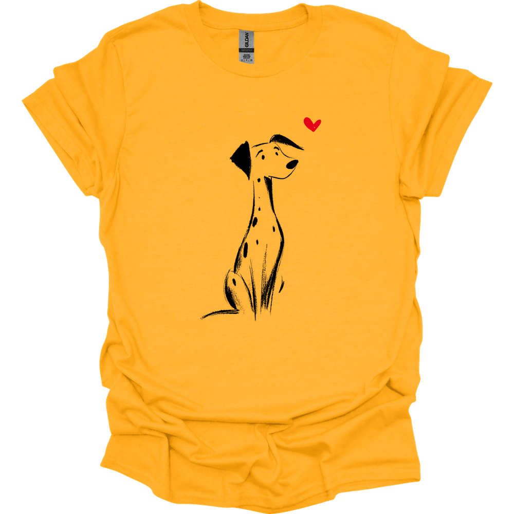 Dalmatian - Sketch Dog T-Shirt - Gold