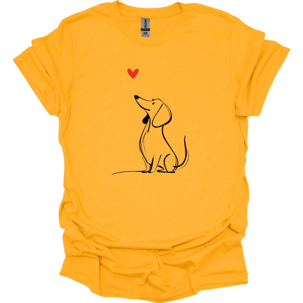 Dachshund - Sketch Dog T-Shirt - Gold