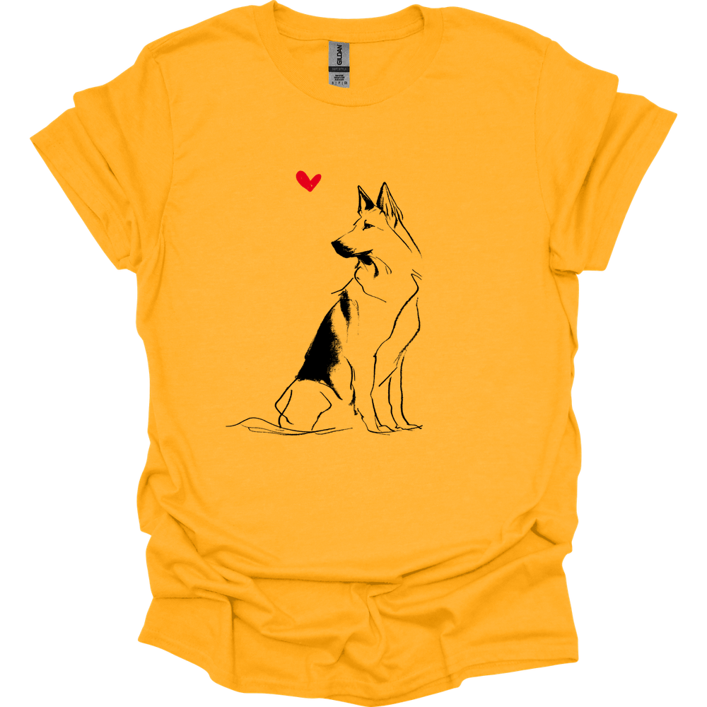 Dutch Shepherd - Sketch Dog T-Shirt - Gold