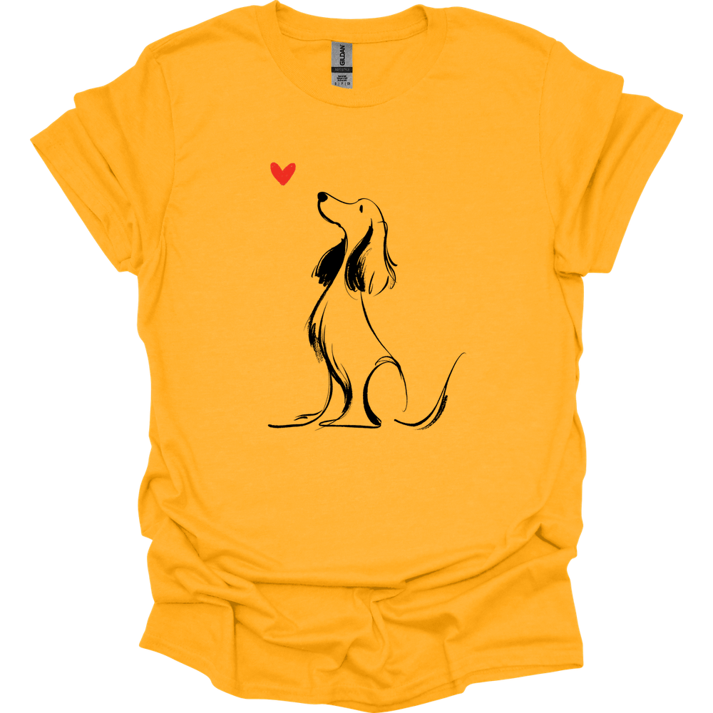 Cocker Spaniel - Sketch Dog T-Shirt - Gold