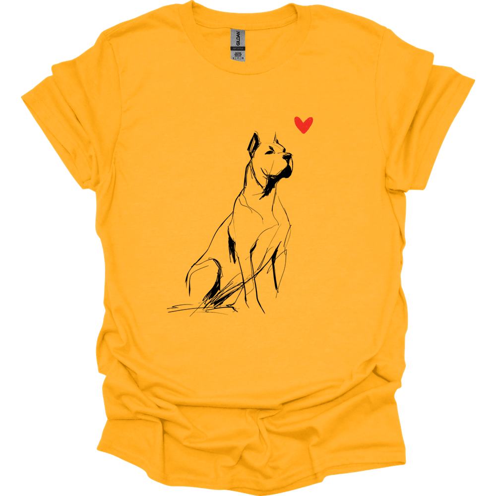 Cane Corso - Sketch Dog T-Shirt - Gold