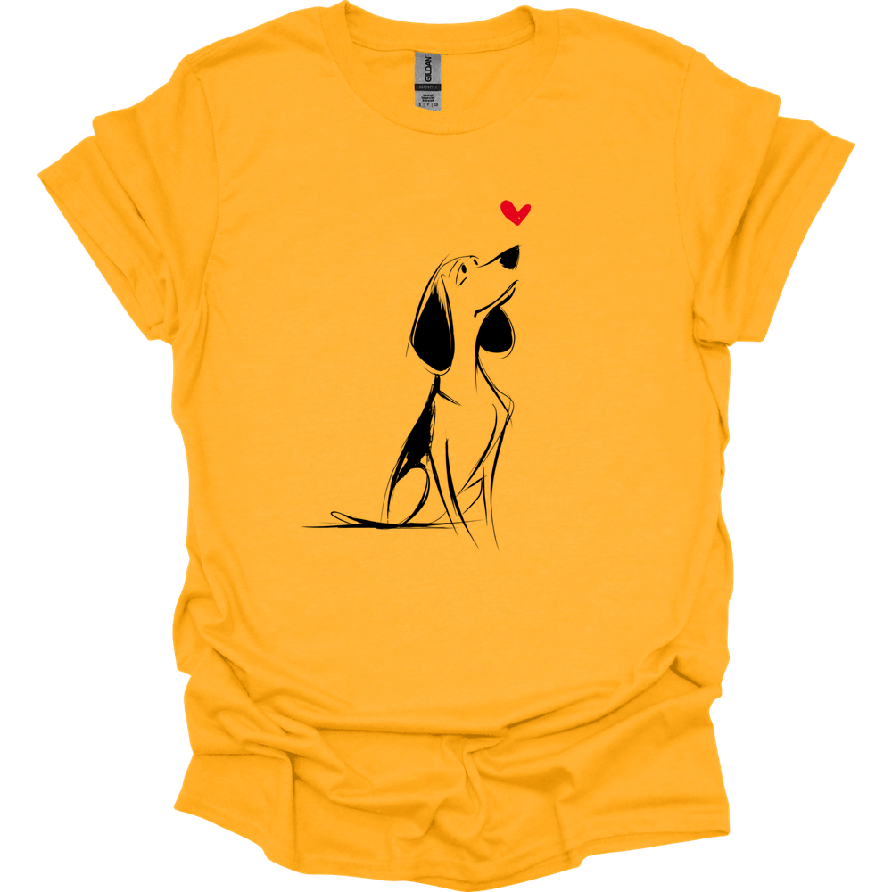 Beagle - Sketch Dog T-Shirt - Gold