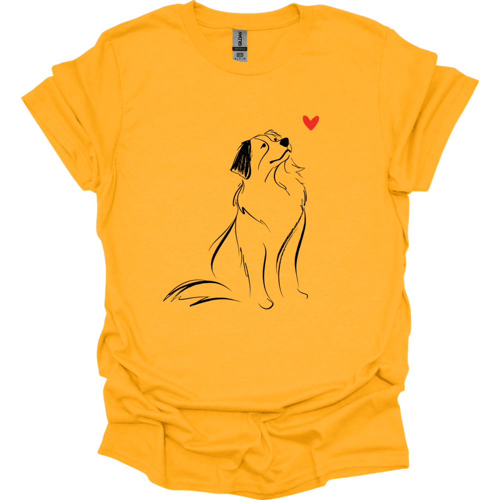 Bernese Mountain Dog - Sketch Dog T-Shirt - Gold