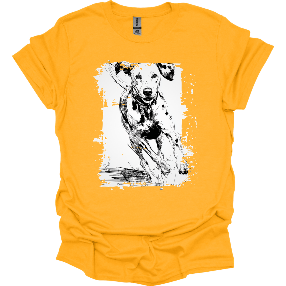 Dalmatian - Running Dog T-Shirt - Gold