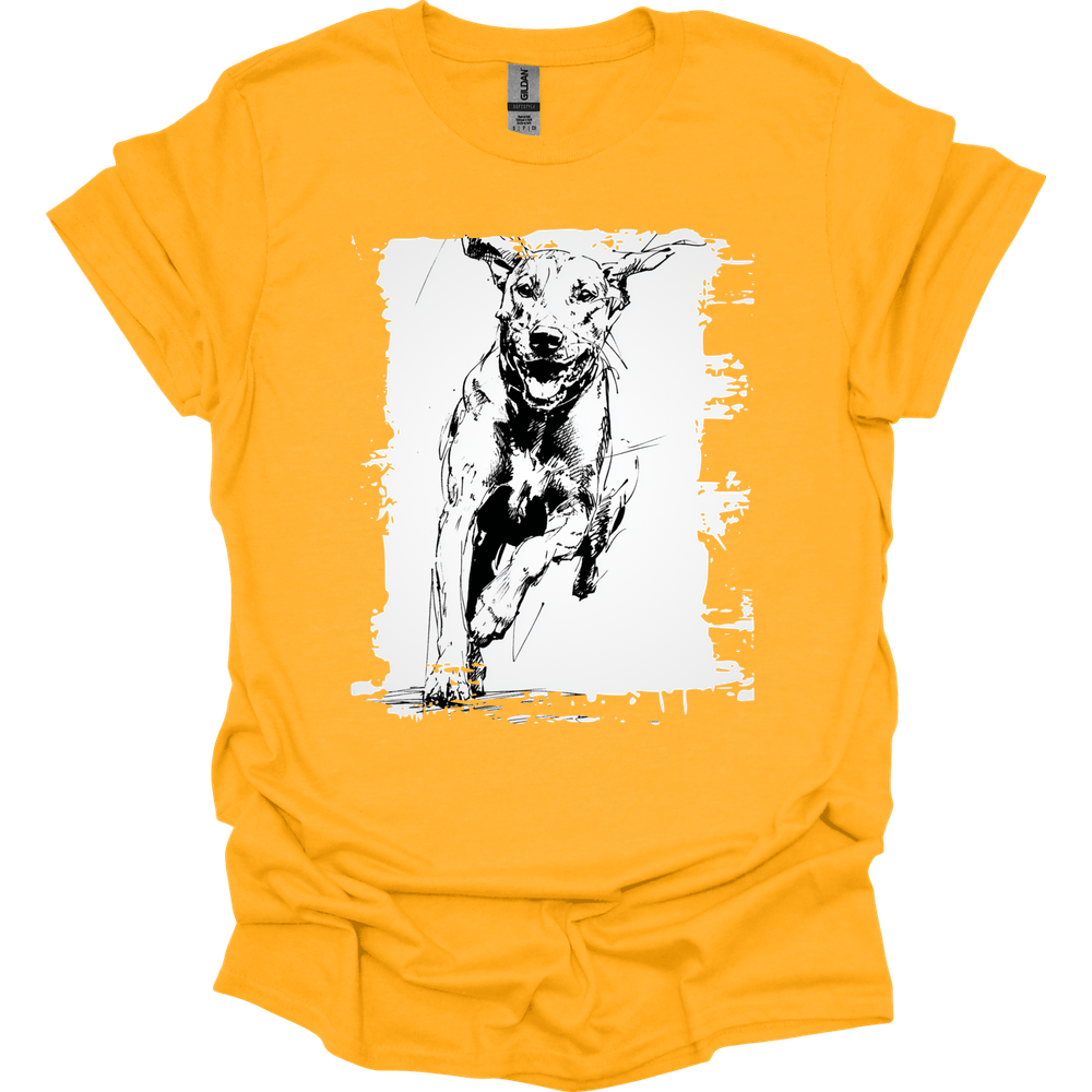 Rhodesian Ridgeback - Running Dog T-Shirt - Gold