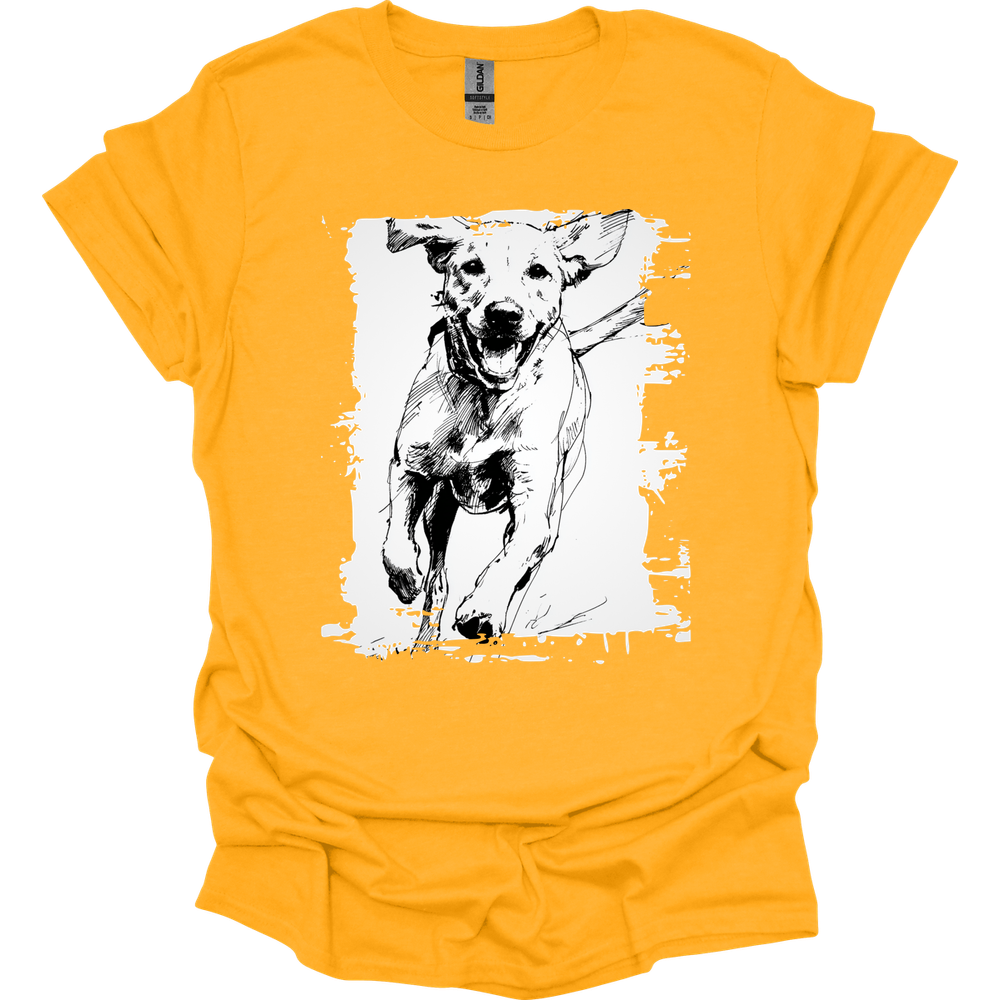 Labrador - Running Dog T-Shirt - Gold