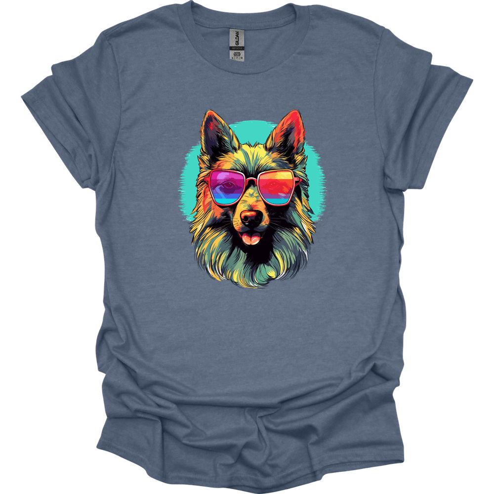 Belgian Tervuren - Top Dog T-Shirt - Heather Indigo