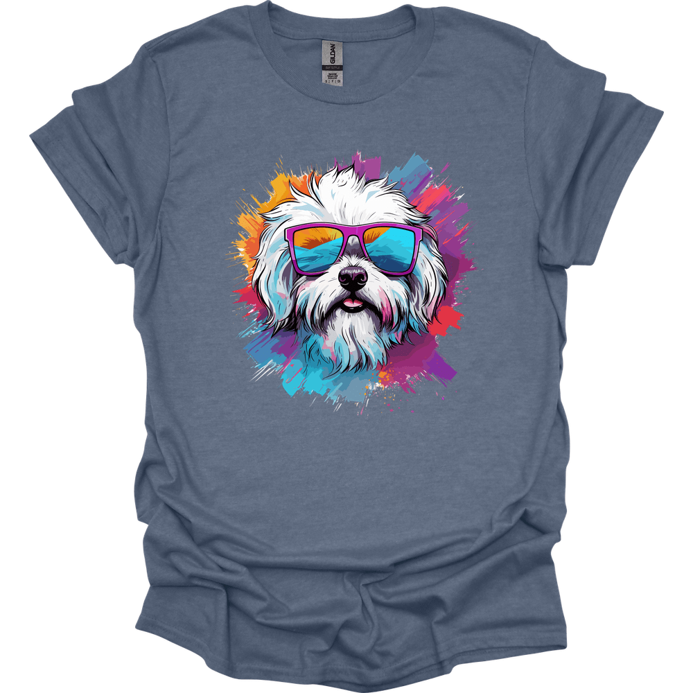 Maltese - Top Dog T-Shirt - Heather Indigo