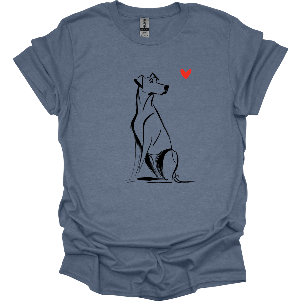 Rhodesian Ridgeback - Sketch Dog T-Shirt - Heather Indigo