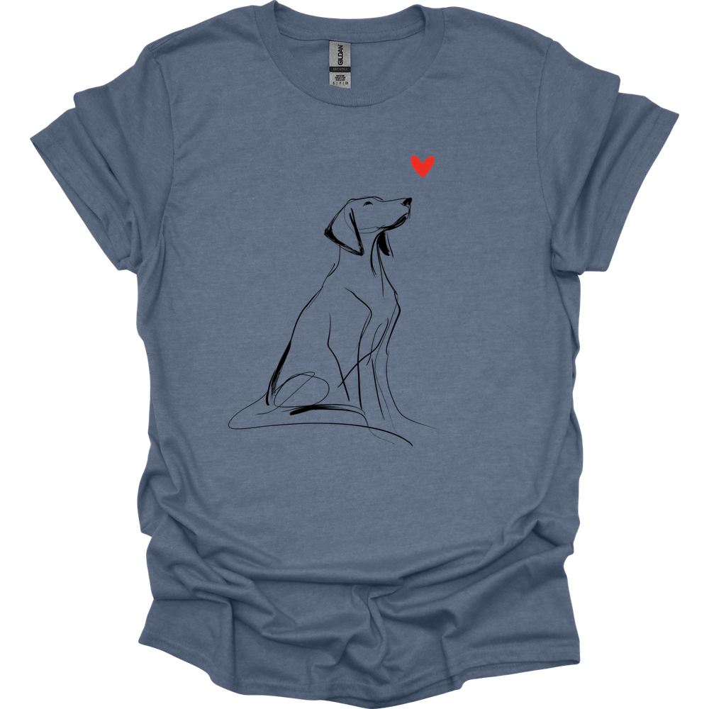 Vizsla - Sketch Dog T-Shirt - Heather Indigo