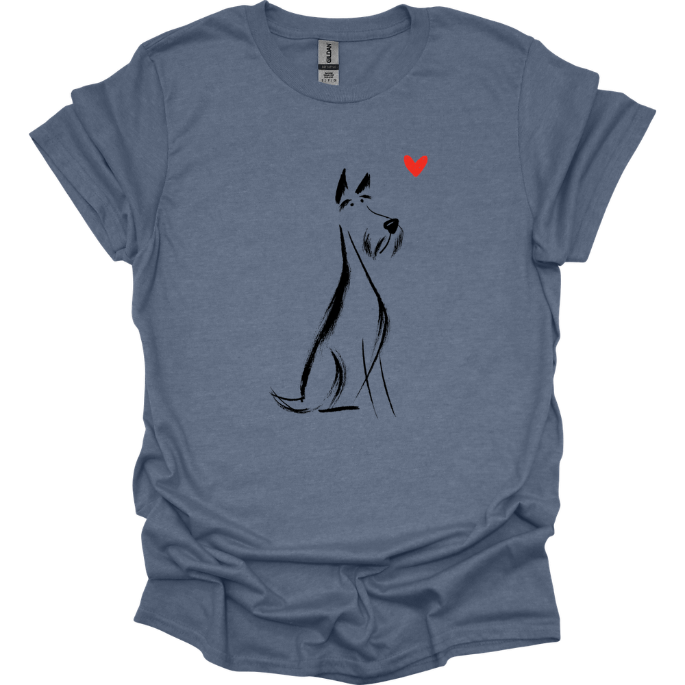 Kerry Blue Terrier - Sketch Dog T-Shirt - Heather Indigo