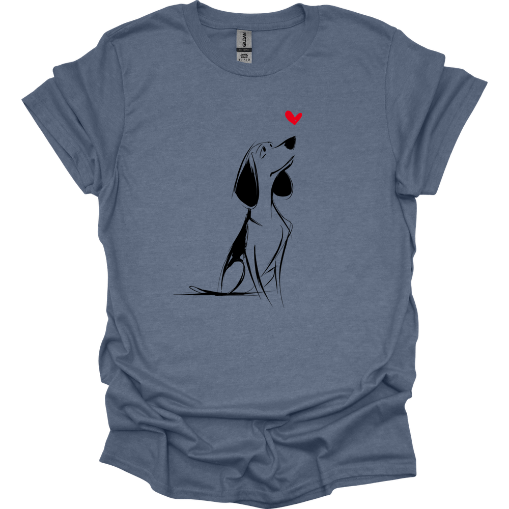 Beagle - Sketch Dog T-Shirt - Heather Indigo