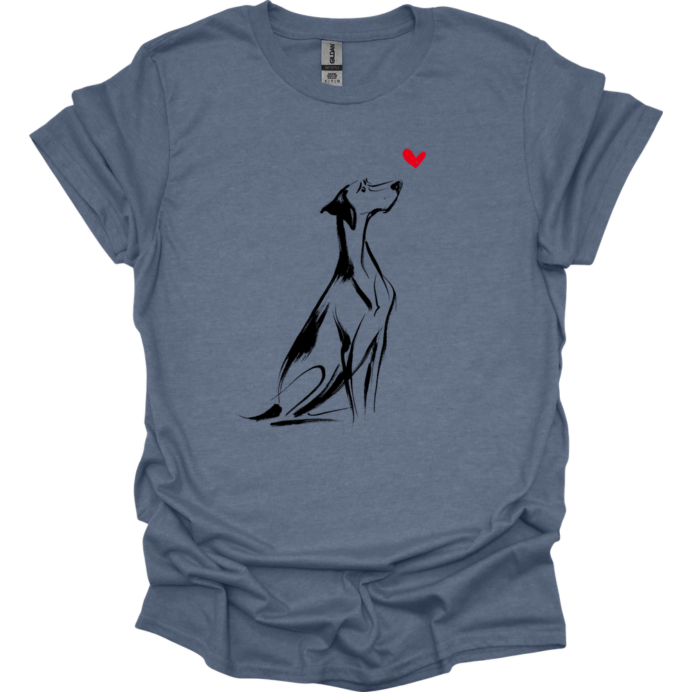 German Shorthaired Pointer - Sketch Dog T-Shirt - Heather Indigo
