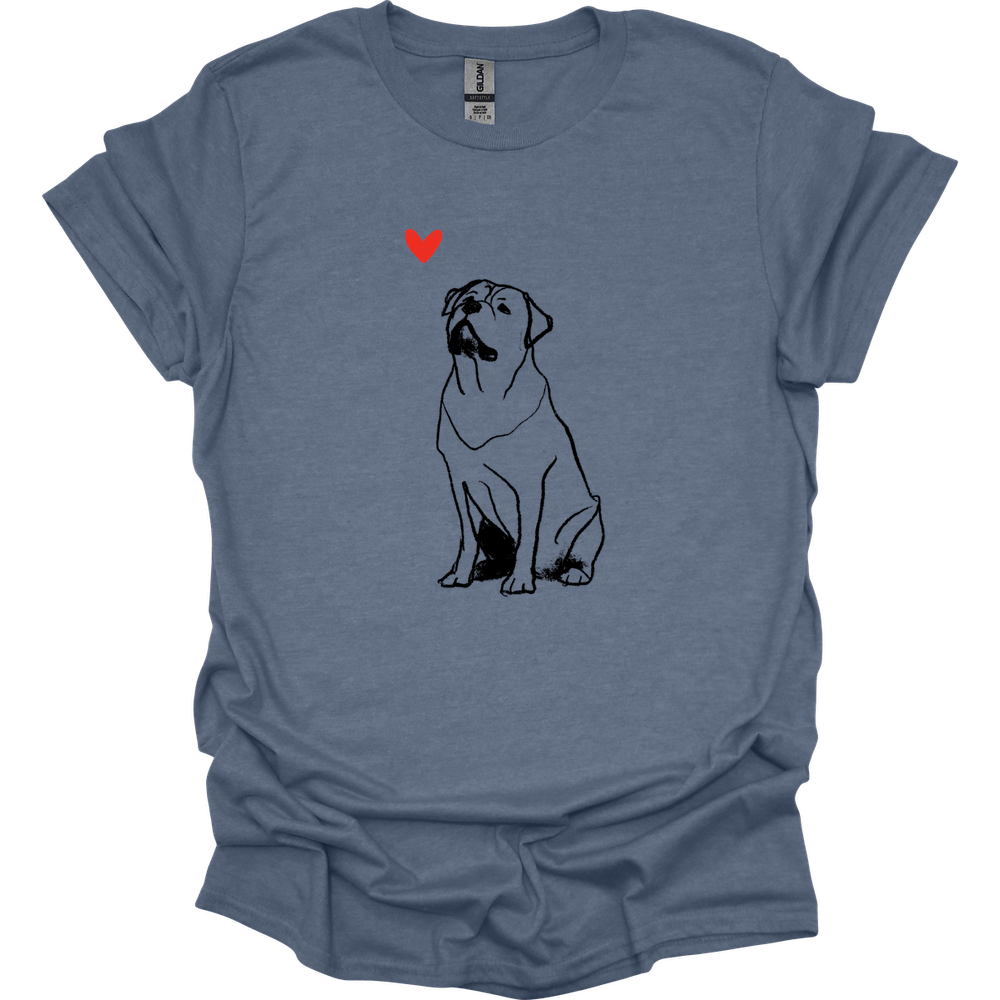 Rottweiler - Sketch Dog T-Shirt - Heather Indigo