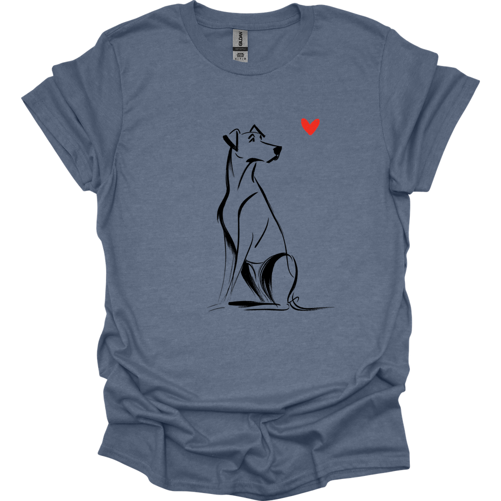 Rhodesian Ridgeback - Sketch Dog T-Shirt - Heather Indigo