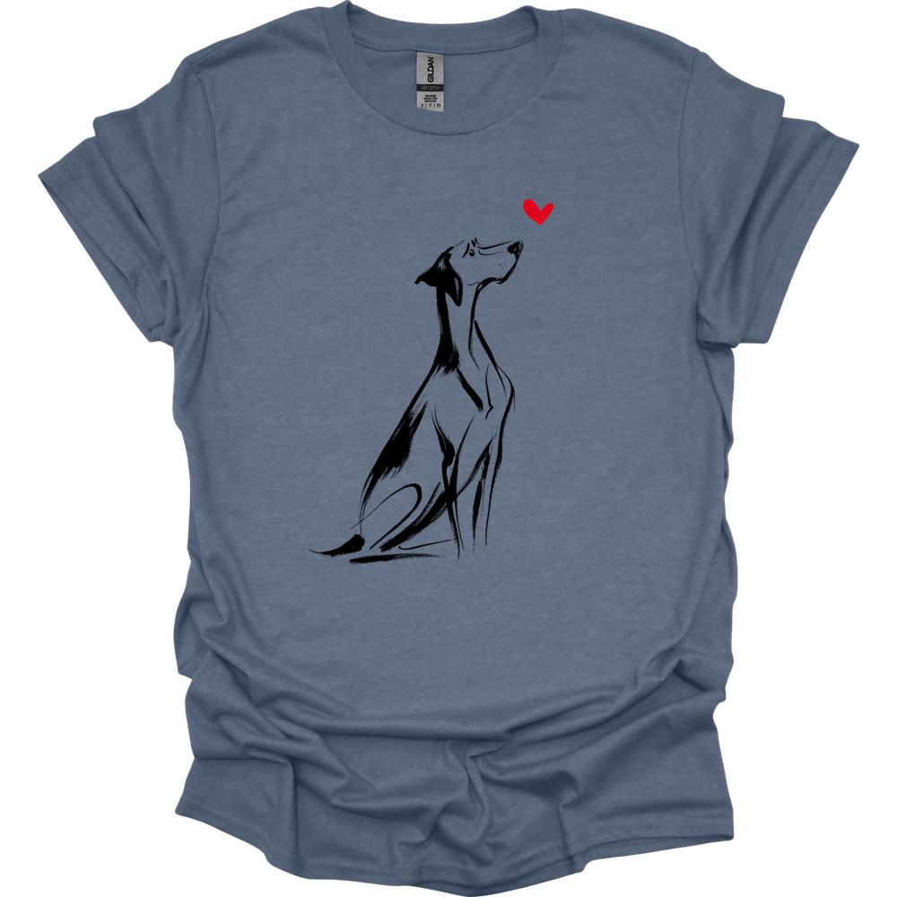 German Shorthaired Pointer - Sketch Dog T-Shirt - Heather Indigo