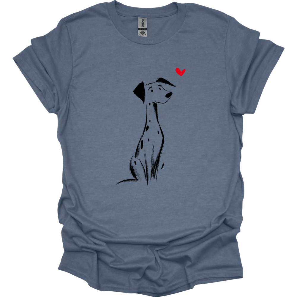 Dalmatian - Sketch Dog T-Shirt - Heather Indigo