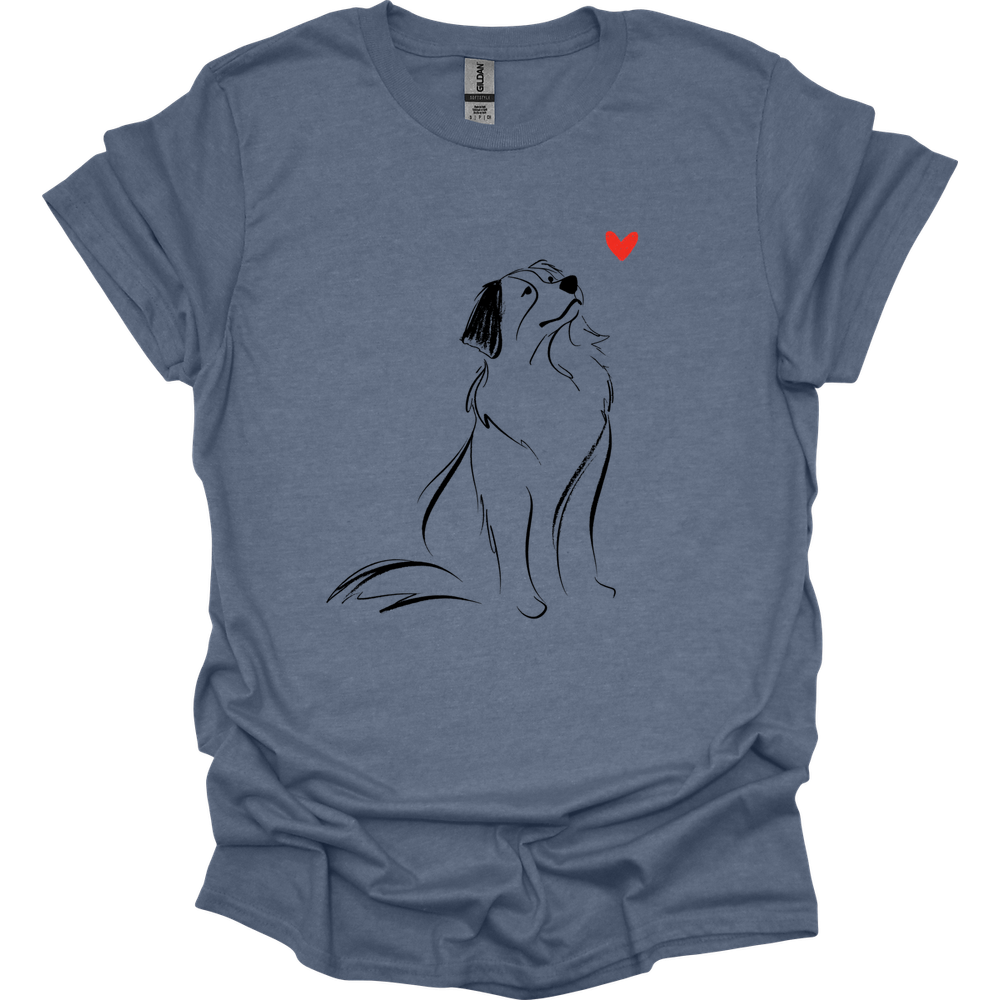 Bernese Mountain Dog - Sketch Dog T-Shirt - Heather Indigo