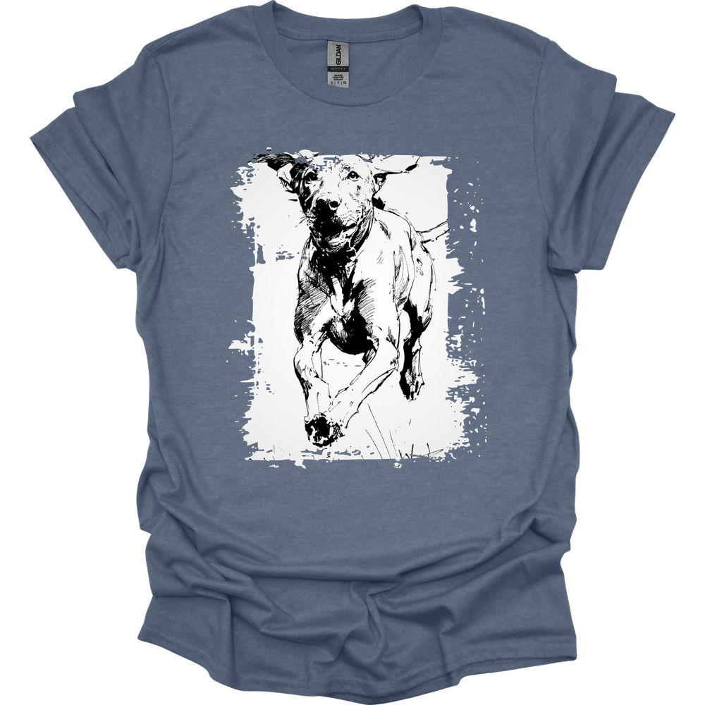 Vizsla - Running Dog T-Shirt - Heather Indigo