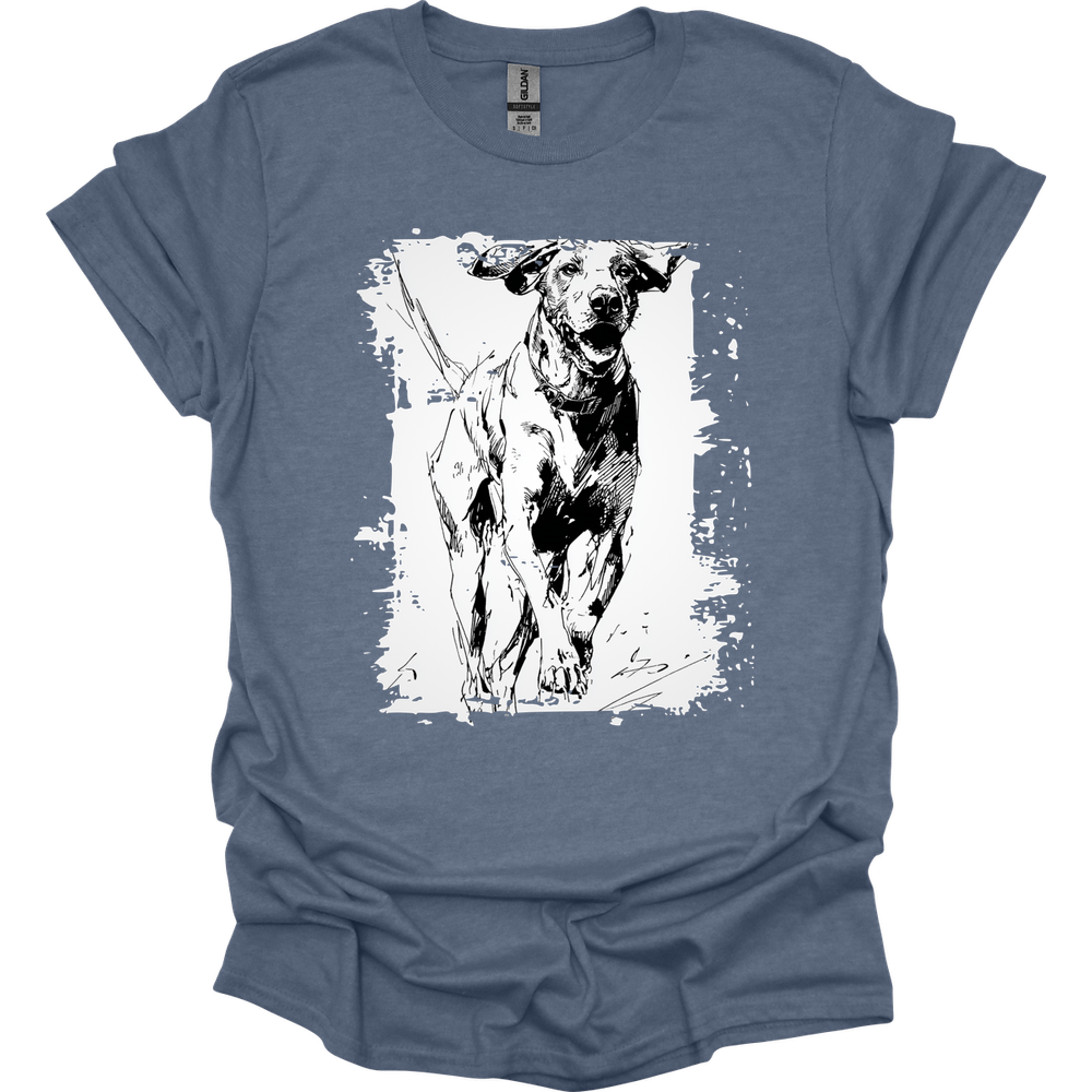 German Shorthaired Pointer - Running Dog T-Shirt - Heather Indigo