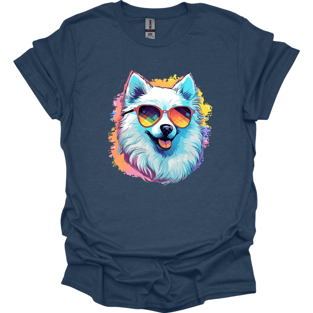 American Eskimo - Top Dog T-Shirt - Heather Navy