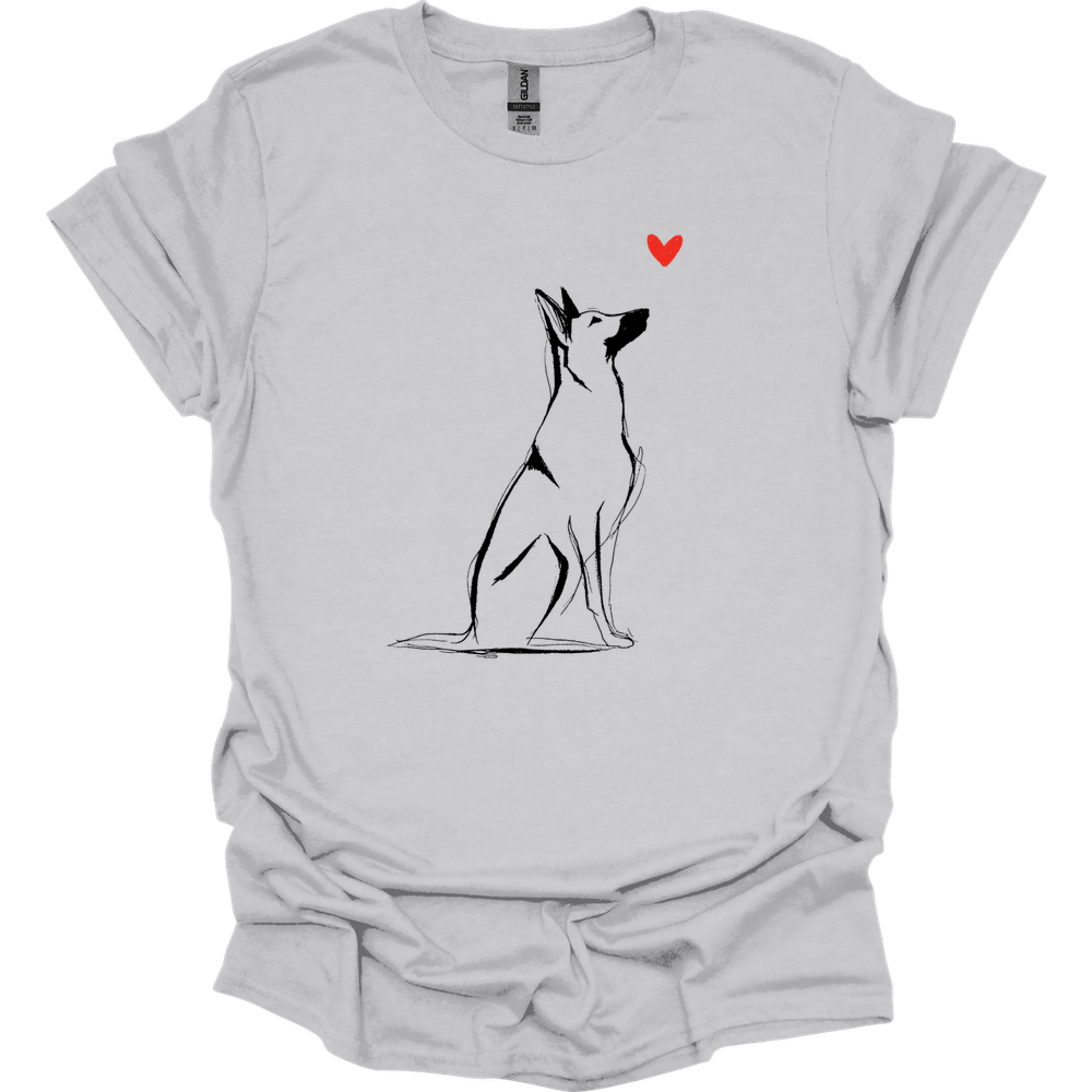 Beligian Malinois - Sketch Dog T-Shirt - Ice Grey