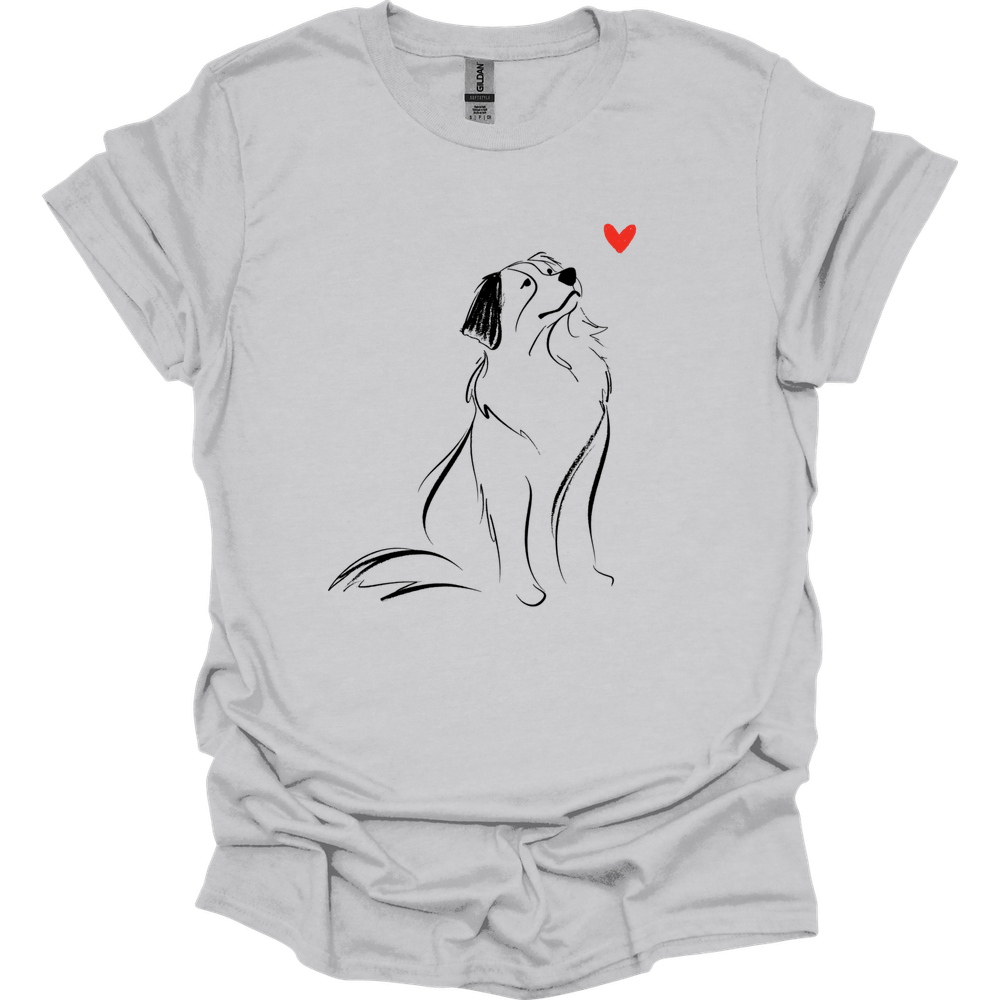 Bernese Mountain Dog - Sketch Dog T-Shirt - Ice Grey