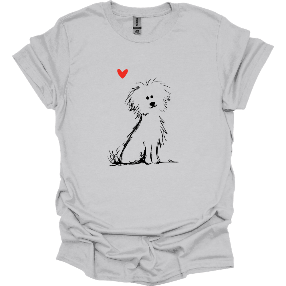 Bichon Frise - Sketch Dog T-Shirt - Ice Grey