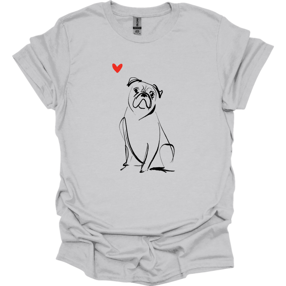 Boxer - Sketch Dog T-Shirt - Ice Grey