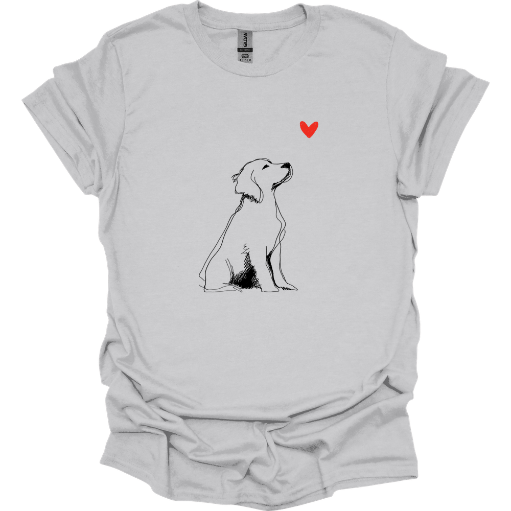 Brittany - Sketch Dog T-Shirt - Ice Grey